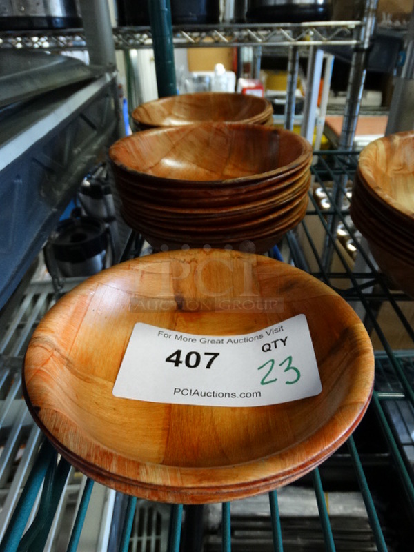 23 Wood Pattern Bowls. 6x6x1.5. 23 Times Your Bid! - Image 1 of 3