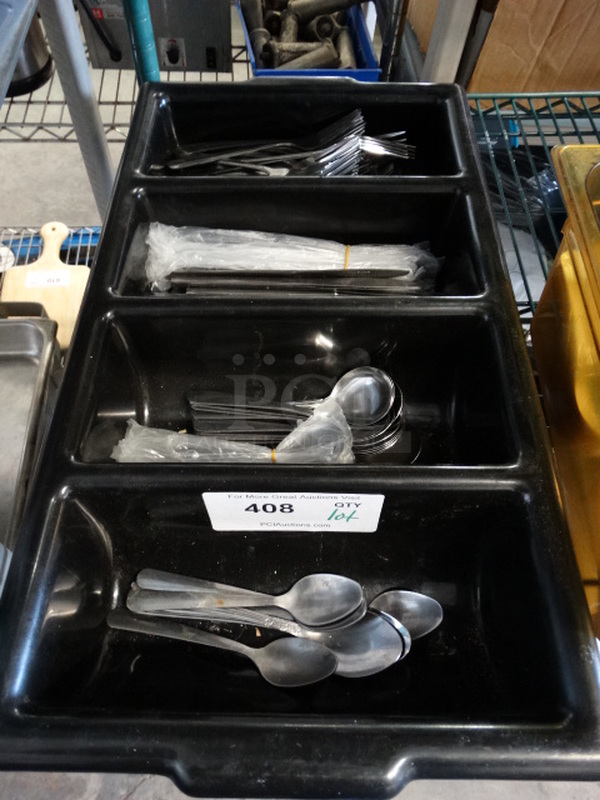 ALL ONE MONEY! Lot of Various Silverware in Silverware Holder! - Image 1 of 7