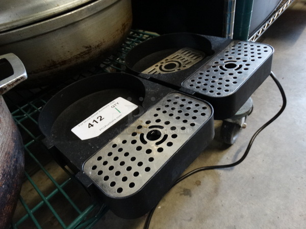 Poly Black Drip Tray w/ 3 Grates. 14x10x1.5 - Image 2 of 3