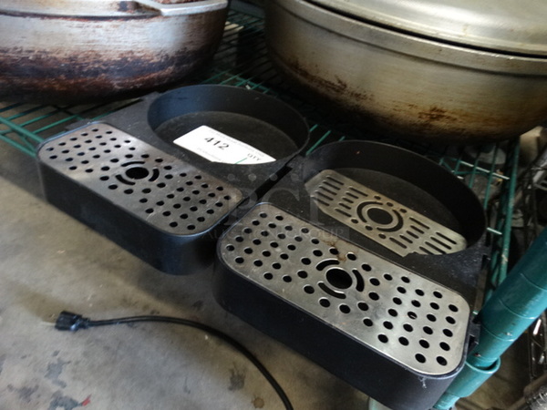Poly Black Drip Tray w/ 3 Grates. 14x10x1.5 - Image 3 of 3