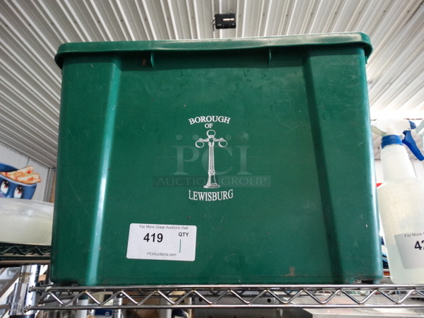Green Poly Recycling Bin. 20x15x16
