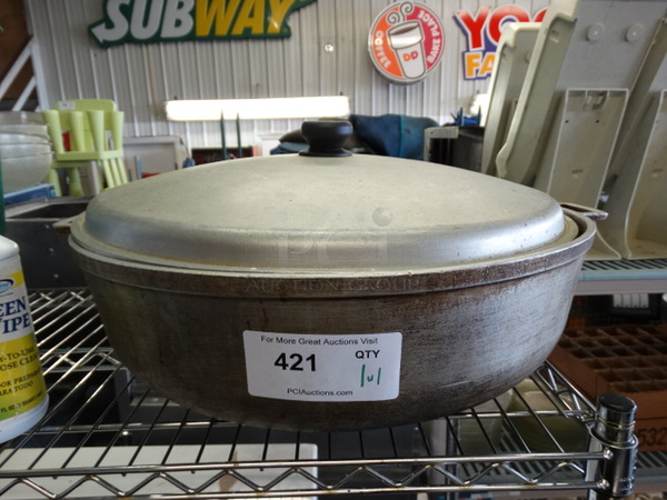 Metal Bowl w/ Lid. 20.5x17.5x7 - Image 1 of 3