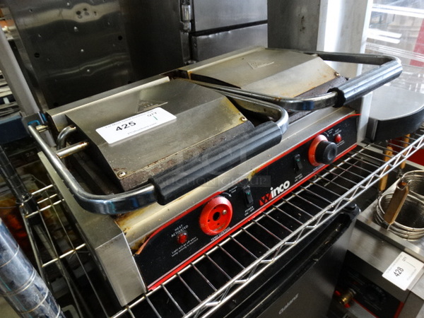 Winco Stainless Steel Commercial Countertop Panini Press. 22.5x14.5x8. Tested and Does Not Power On - Image 2 of 7