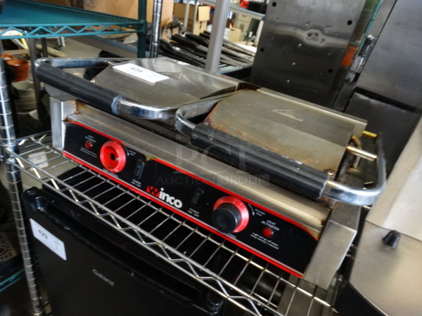 Winco Stainless Steel Commercial Countertop Panini Press. 22.5x14.5x8. Tested and Does Not Power On - Image 3 of 7