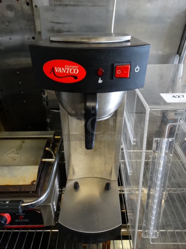 Avantco Stainless Steel Commercial Countertop Coffee Machine w/ Metal Brew Basket. 8x14.5x22