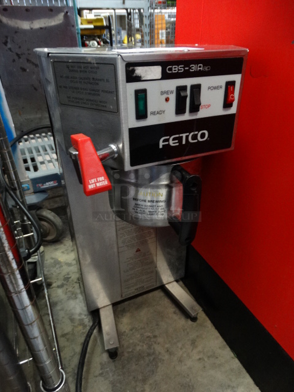 NICE! Fetco Model CBS-31A Stainless Steel Commercial Countertop Coffee Machine w/ Hot Water Dispenser and Metal Brew Basket. 120 Volts, 1 Phase. 11x14x24 - Image 4 of 5