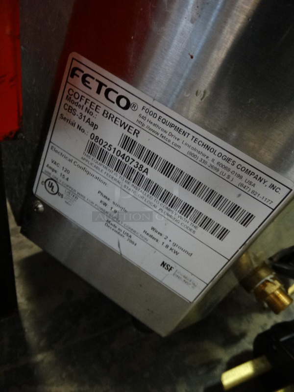 NICE! Fetco Model CBS-31A Stainless Steel Commercial Countertop Coffee Machine w/ Hot Water Dispenser and Metal Brew Basket. 120 Volts, 1 Phase. 11x14x24 - Image 5 of 5
