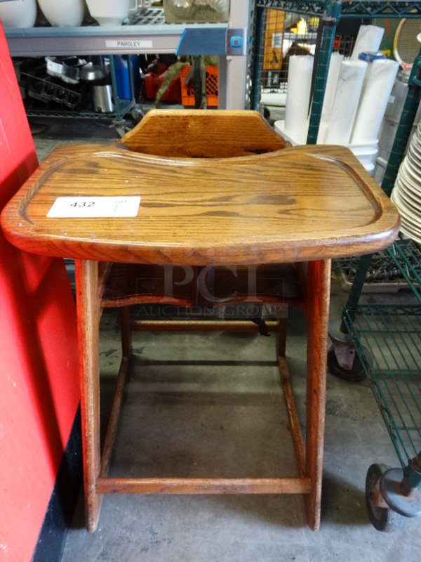 Wood Pattern High Chair. 18x20x29