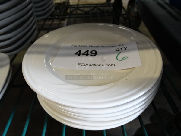 6 White Ceramic Plates. 6.5x6.5x1. 6 Times Your Bid!