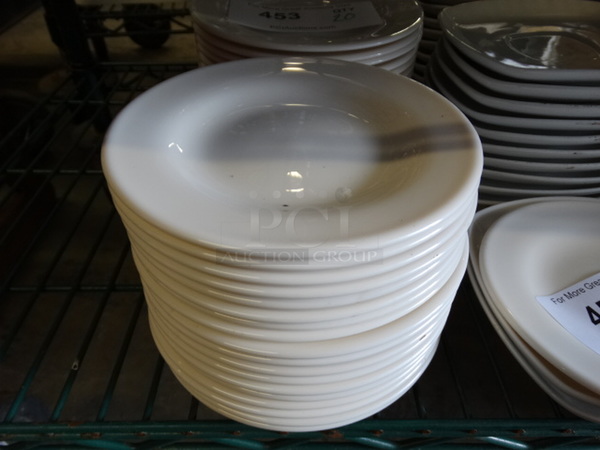 19 White Ceramic Plates. 6x6x1. 19 Times Your Bid!