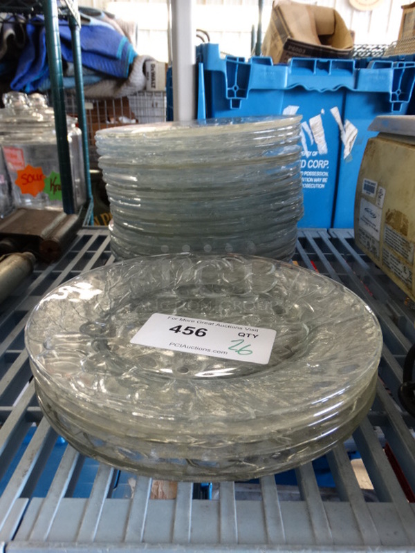 26 Clear Plates. 10.5x10.5x1. 26 Times Your Bid!