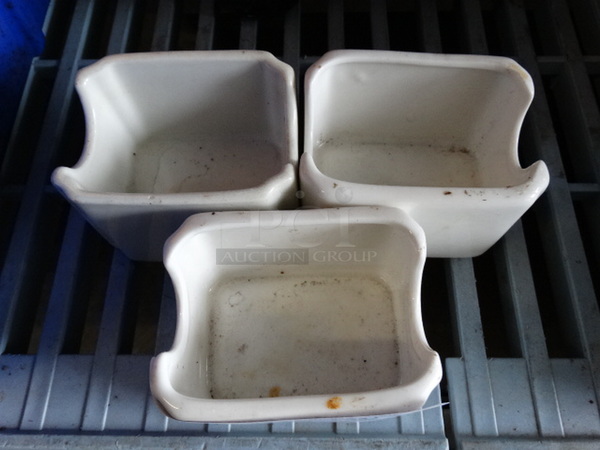 3 White Ceramic Sugar Caddies. 3.5x2.5x2.5. 3 Times Your Bid! - Image 3 of 3