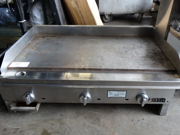 NICE! Anvil Stainless Steel Commercial Countertop Gas Powered Flat Top Griddle. 38x24x13 - Image 1 of 8