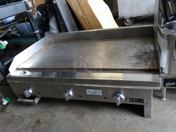 NICE! Anvil Stainless Steel Commercial Countertop Gas Powered Flat Top Griddle. 38x24x13 - Image 5 of 8