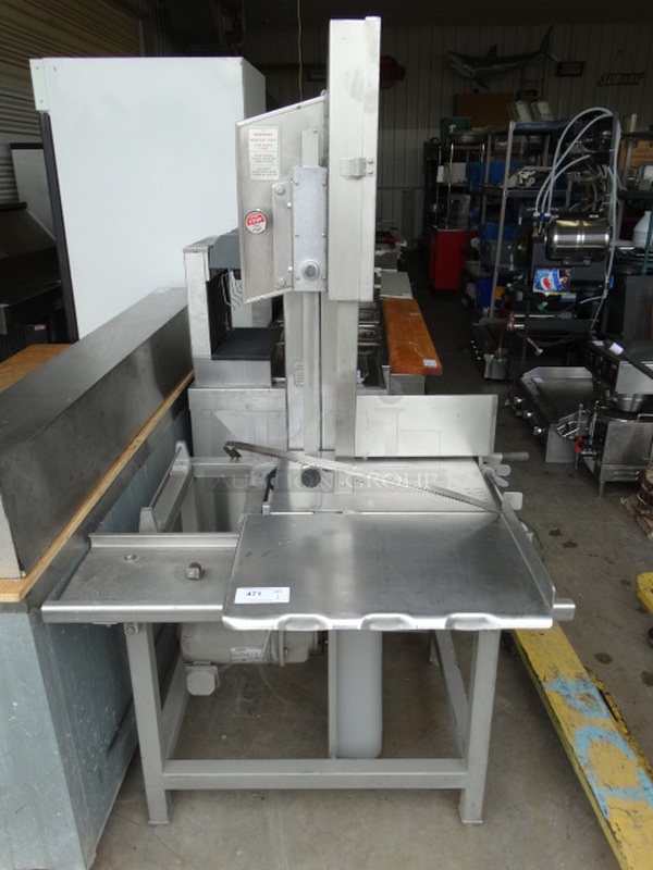 FANTASTIC! Hobart Model 5801 Stainless Steel Commercial Floor Style Meat Saw. Comes w/ 2 Blades! 200-230/460 Volts, 3 Phase. 39x43x74 - Image 2 of 12