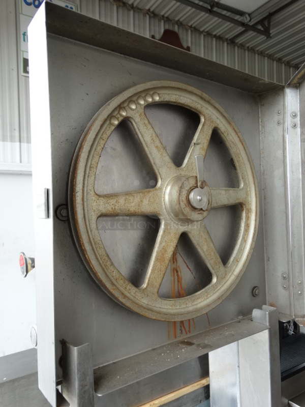 FANTASTIC! Hobart Model 5801 Stainless Steel Commercial Floor Style Meat Saw. Comes w/ 2 Blades! 200-230/460 Volts, 3 Phase. 39x43x74 - Image 6 of 12