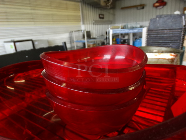 4 Red Poly Bowls. Includes 12.5x10x4.5. 4 Times Your Bid! - Image 3 of 3