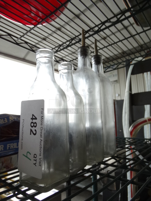 4 Glass Bottles. 2.5x2.5x8, 2.5x2.5x12. 4 Times Your Bid! - Image 3 of 3