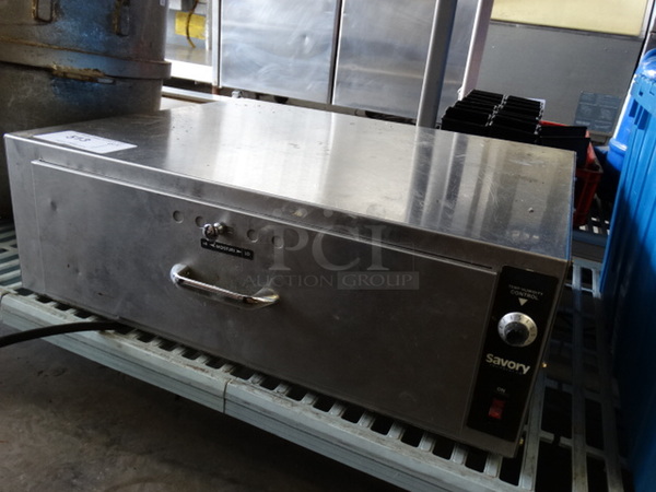 NICE! Savory Stainless Steel Commercial Drawer Warmer. 23x21x7.5. Tested and Working! - Image 3 of 6