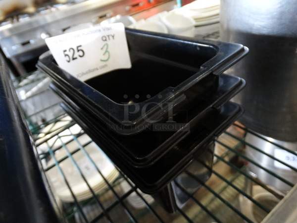 3 Black Poly 1/9 Size Drop in Bins. 1/9x4. 3 Times Your Bid! - Image 2 of 3