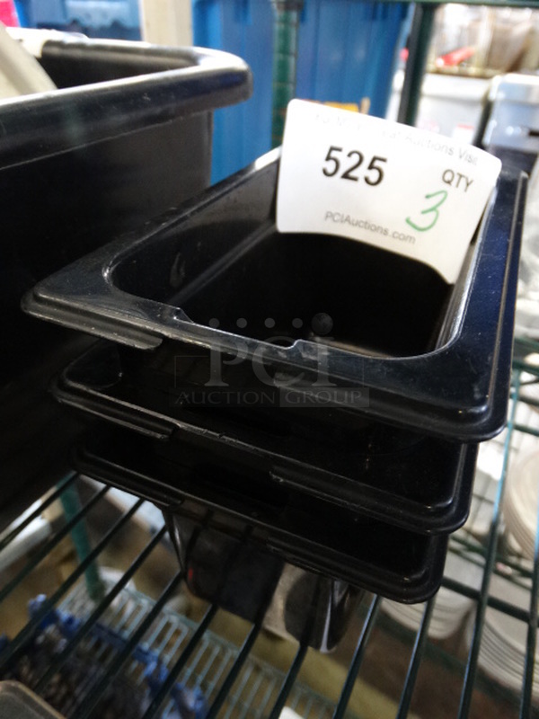 3 Black Poly 1/9 Size Drop in Bins. 1/9x4. 3 Times Your Bid! - Image 3 of 3