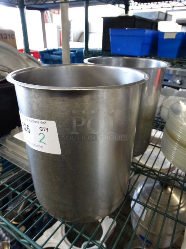 2 Stainless Steel Cylindrical Drop In Bins. 9x9x10. 2 Times Your Bid! - Image 2 of 4