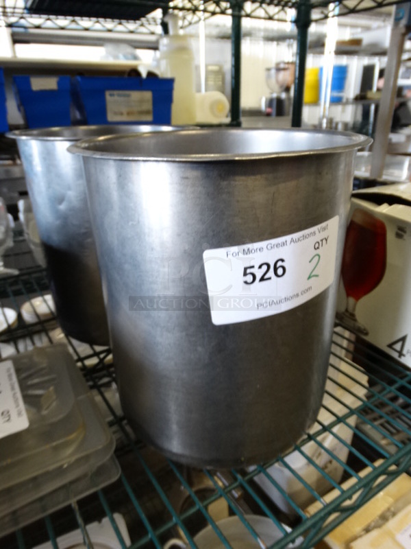 2 Stainless Steel Cylindrical Drop In Bins. 9x9x10. 2 Times Your Bid! - Image 3 of 4