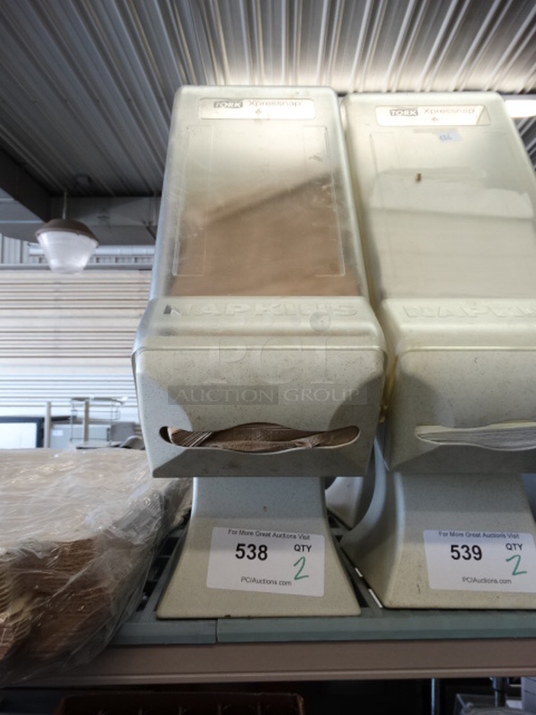 2 White and Clear Poly Napkin Dispensers. 8x12x22. 2 Times Your Bid! - Image 1 of 3