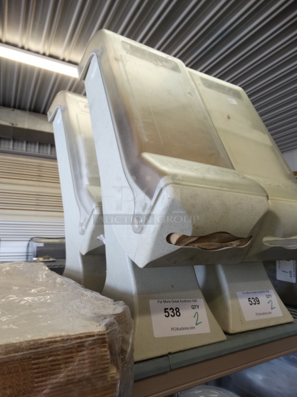 2 White and Clear Poly Napkin Dispensers. 8x12x22. 2 Times Your Bid! - Image 2 of 3
