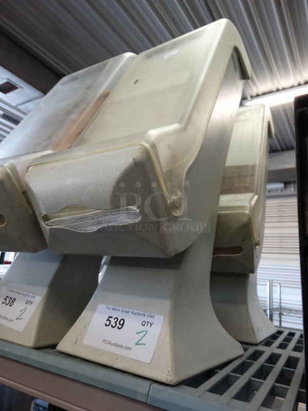 2 White and Clear Poly Napkin Dispensers. 8x12x22. 2 Times Your Bid! - Image 2 of 3
