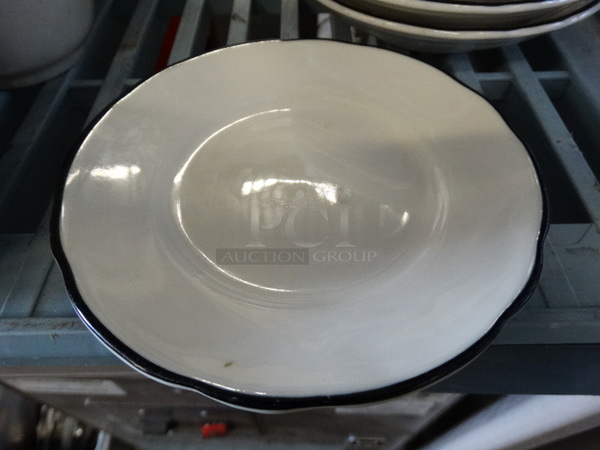 9 White Ceramic Items; 1 Plate and 8 Saucers. 5.5x5.5x1. 9 Times Your Bid! - Image 2 of 4