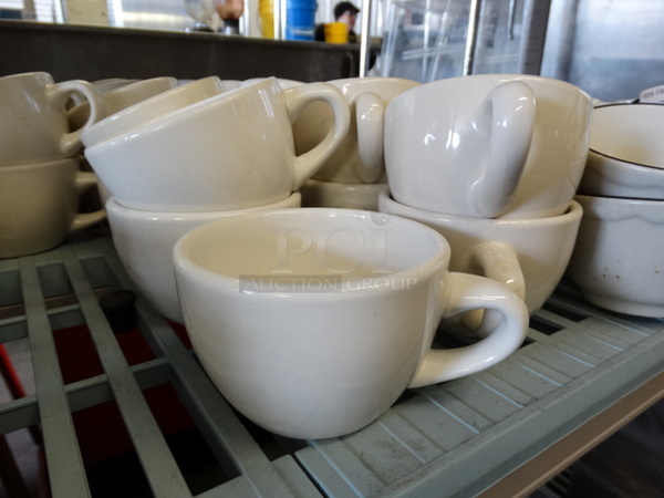 30 White Ceramic Mugs. 5x4x2.5. 30 Times Your Bid!