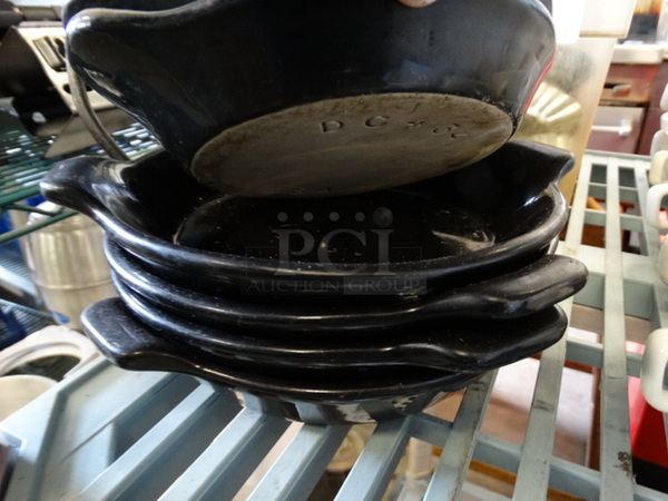 7 White and Black Ceramic Plates. 8x6.5x1.5, 8.5x7x1.5. 7 Times Your Bid! - Image 3 of 3