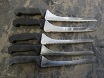 5 Metal Serrated Bread Knives. Includes 14". 5 Times Your Bid!