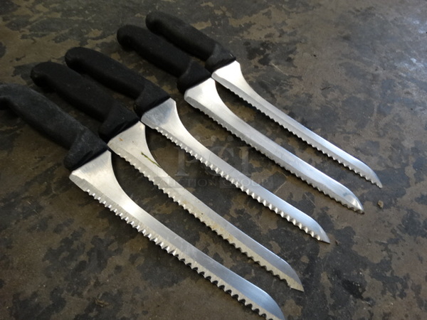 5 Metal Serrated Bread Knives. Includes 14". 5 Times Your Bid! - Image 3 of 5