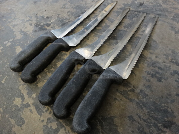 5 Metal Serrated Bread Knives. Includes 14". 5 Times Your Bid! - Image 4 of 5