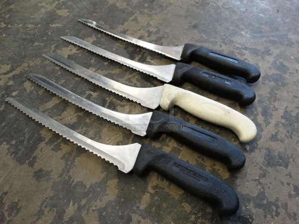 5 Metal Serrated Bread Knives. Includes 14". 5 Times Your Bid! - Image 2 of 5