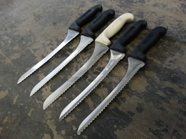 5 Metal Serrated Bread Knives. Includes 14". 5 Times Your Bid! - Image 3 of 5