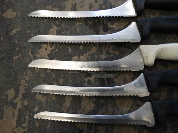 5 Metal Serrated Bread Knives. Includes 14". 5 Times Your Bid! - Image 4 of 5