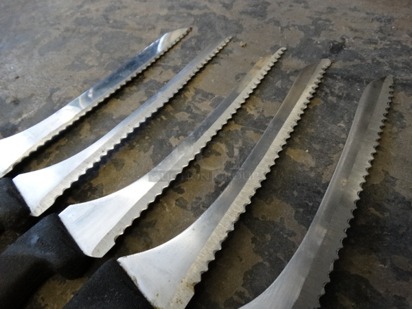 5 Metal Serrated Bread Knives. Includes 14". 5 Times Your Bid! - Image 4 of 5