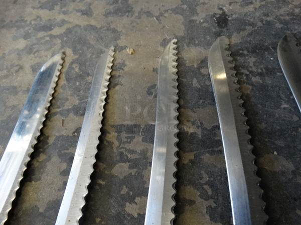 5 Metal Serrated Bread Knives. Includes 14". 5 Times Your Bid! - Image 5 of 5
