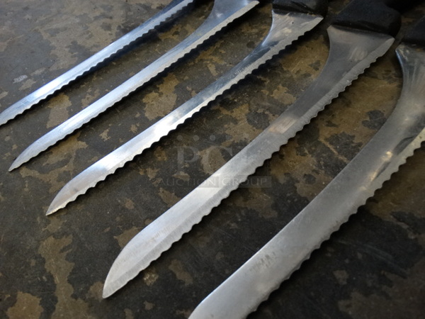 5 Metal Serrated Bread Knives. Includes 14". 5 Times Your Bid! - Image 6 of 6