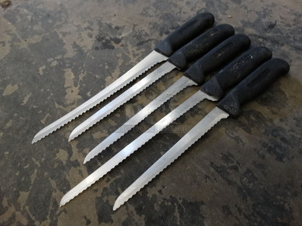 5 Metal Serrated Bread Knives. Includes 13". 5 Times Your Bid! - Image 4 of 5