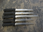 5 Metal Serrated Bread Knives. Includes 13". 5 Times Your Bid!