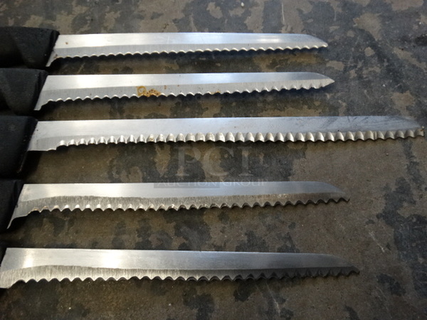 5 Metal Serrated Bread Knives. Includes 13". 5 Times Your Bid! - Image 3 of 5