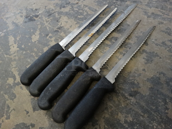 5 Metal Serrated Bread Knives. Includes 13". 5 Times Your Bid! - Image 5 of 5