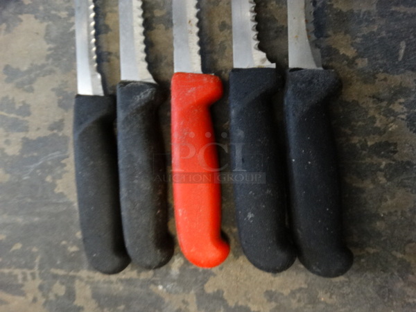 5 Metal Serrated Bread Knives. Includes 13". 5 Times Your Bid! - Image 3 of 5