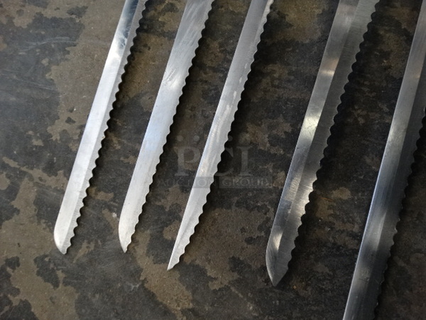 5 Metal Serrated Bread Knives. Includes 13". 5 Times Your Bid! - Image 5 of 6