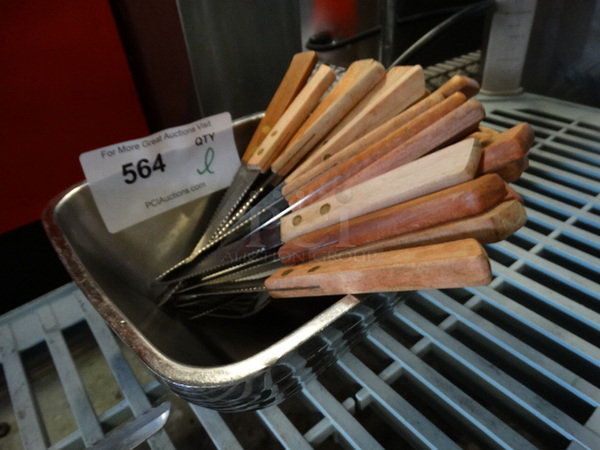 ALL ONE MONEY! Lot of Metal Knives in Metal Bowl! 8" - Image 1 of 4