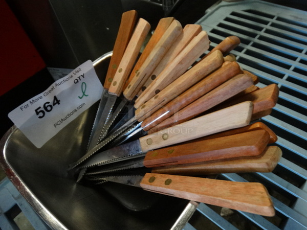 ALL ONE MONEY! Lot of Metal Knives in Metal Bowl! 8" - Image 2 of 4